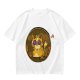Olive T-Shirt With Flaming Royal Cat Portrait Print