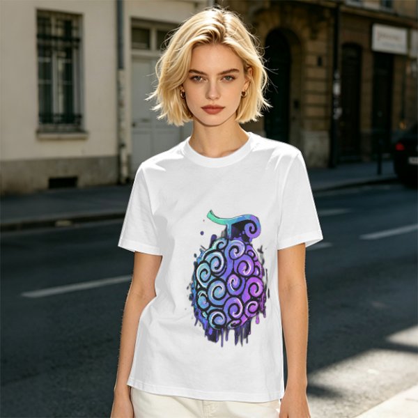 Olive T-Shirt with Devil Fruit Swirl Art Print