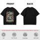 Olive green t-shirt featuring The Goblin King tarot-style artwork