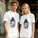 Olive graphic t-shirt with skull tea cup and 'Freaks like me drink tea' text