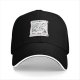 Black baseball cap with funny Santa note print about gift delays