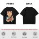 Olive T-Shirt with Japanese Ramen Chef Cat Graphic