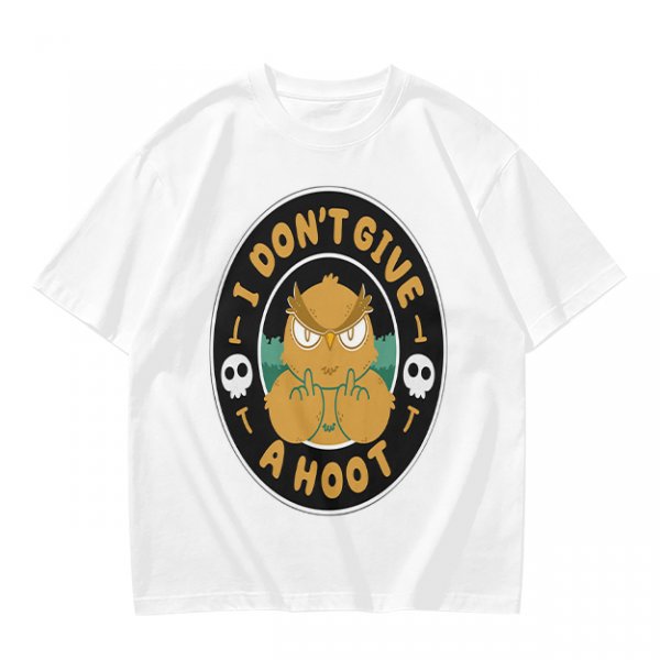 Owl giving middle finger funny graphic olive green t-shirt