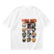 Olive T-Shirt With Sushi Cats Graphic Print