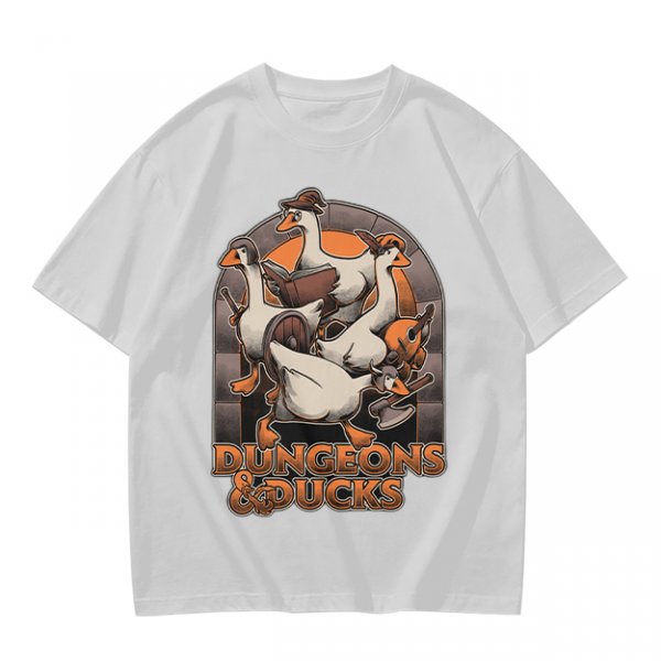 Dungeons & Ducks Fantasy Roleplaying Themed Graphic T-Shirt