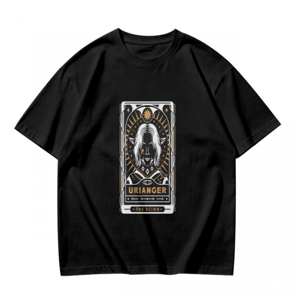 Olive T-Shirt with Urianger Tarot Card Style Graphic Print