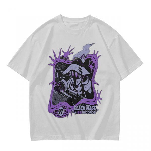 Olive Graphic T-Shirt with Black Mage Records Wizard Artwork