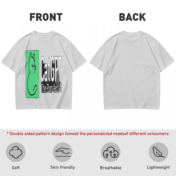 Olive Green CatGPT The Purr-fect AI Graphic T-Shirt