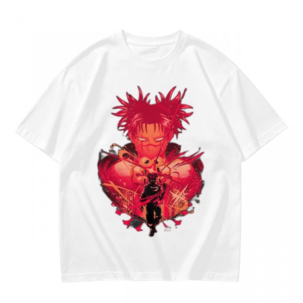 Olive Anime Graphic T-Shirt With Spiky Red Haired Character Art