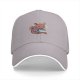Black baseball cap with cute squirrel holding a steaming tea cup