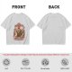 Olive T-shirt with parody monster anime graphic print