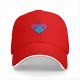 Black Baseball Cap With Blue Cat In Pink Heart Graphic