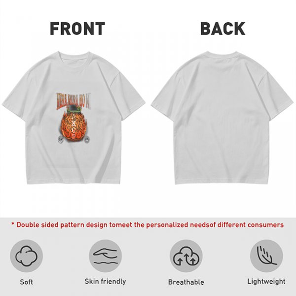 Olive T-Shirt with Flaming Devil Fruit Graphic Print