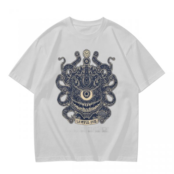 Olive Green Beholder Lawful Evil Graphic T-Shirt