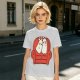 Olive T-Shirt with Cute Ghosts on Red Armchair Graphic