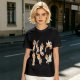 Olive T-Shirt With Playful Orange Kitten Illustrations