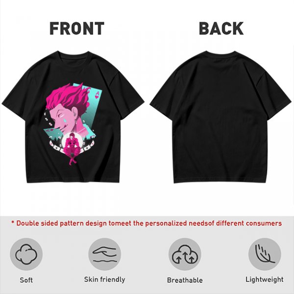 Olive T-shirt with Hisoka Anime Character and Ace of Hearts Print