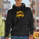 Black hoodie with Sloths Gym sloth lifting barbell graphic