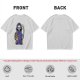 Olive T-Shirt With Cute Grim Reaper Holding Wilted Potted Plant Print