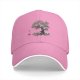 Black baseball cap with cherry blossom tree and skulls graphic