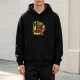 Black Hoodie With Flash Panda Superhero Graphic