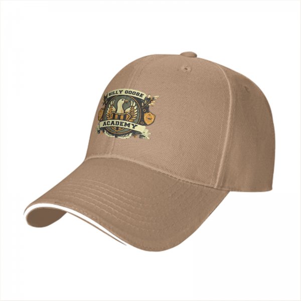 Black Baseball Cap With Silly Goose Academy Emblem Design
