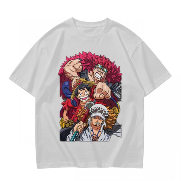 One Piece Straw Hat Luffy, Kid and Law Graphic Print T-Shirt