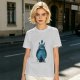 Olive Green T-Shirt With Blue Totoro Inspired Graphic Print