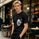 Olive Green T-Shirt With Wizard And Pizza Graphic Print