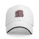 Black baseball cap with cowboy raccoon graphic and 'where the vibes ain't howdy' text