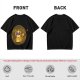 Olive T-Shirt With Flaming Royal Cat Portrait Print
