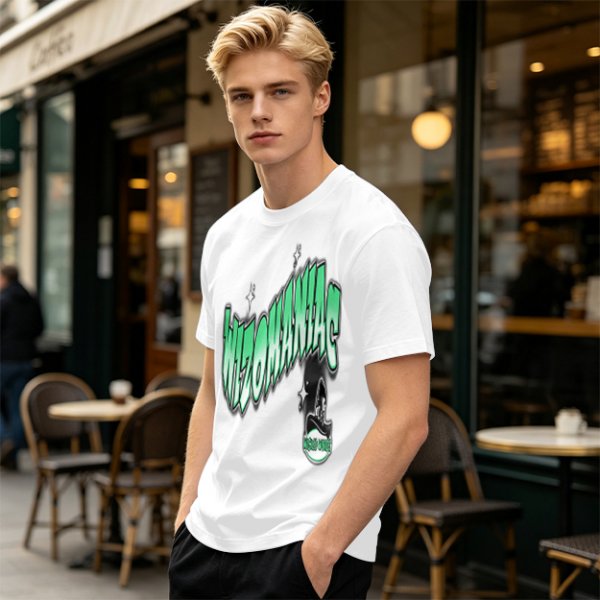 Olive Green Graphic T-Shirt with Wizomania Wizard Print