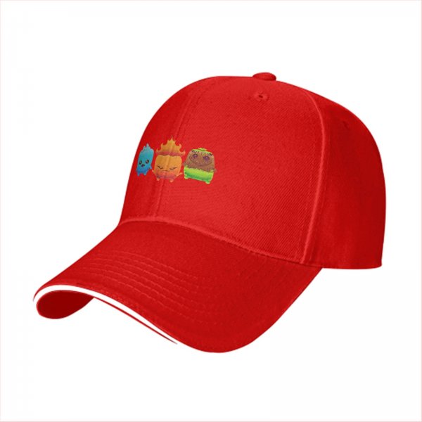 Black baseball cap with cute elemental creature graphic