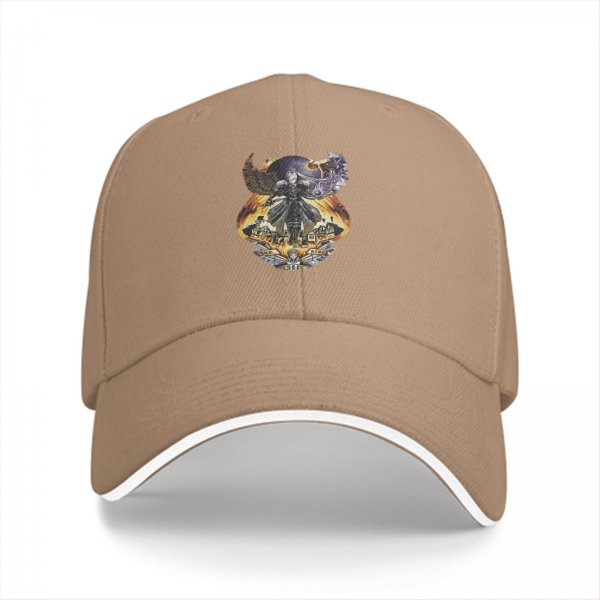 Black Baseball Cap With Fantasy Dark Warrior Graphic Print