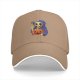 Black baseball cap with grim reaper eating pumpkin ramen graphic