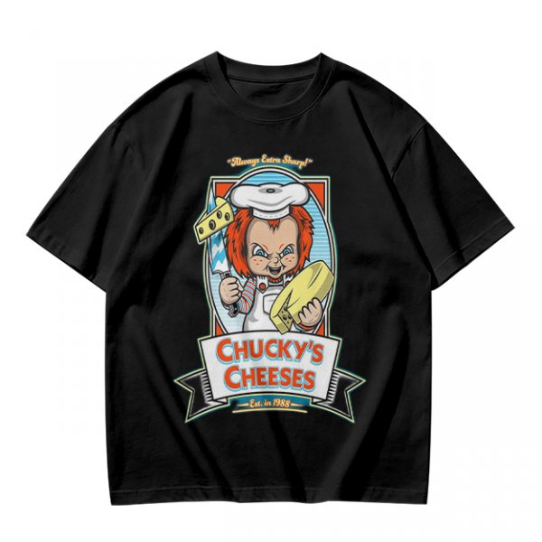 Chucky's Cheeses Horror Themed Graphic T-Shirt