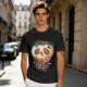 Olive Green T-Shirt With Creepy Melting Skull Apple Graphic