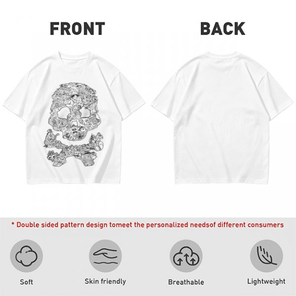 Olive T-shirt with Detailed Skull and Crossbones Graphic