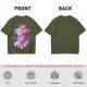 Olive Green T-Shirt With Fantasy Character Graphic Print