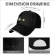 Black Baseball Cap with Coffee and Cookie Graphic Design