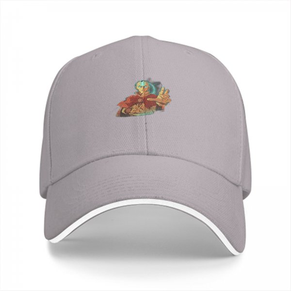 Black Baseball Cap With Avatar Aang Graphic Print