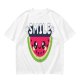 Olive T-Shirt With Cute Watermelon Graphic And Smile Text