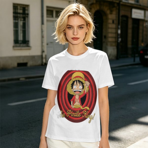 One Piece Luffy The Pirate King Graphic Olive T-Shirt