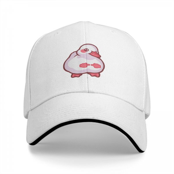 Black Baseball Cap With Cute Chubby Duck Graphic Design