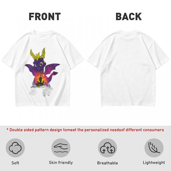 Olive T-Shirt Featuring Spyro The Dragon With Castle Galaxy Artwork