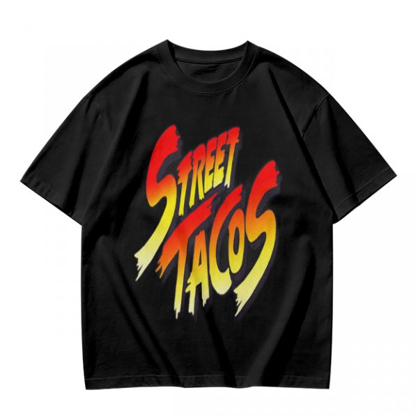 Olive Green T-Shirt With Street Tacos Gradient Graphic Print