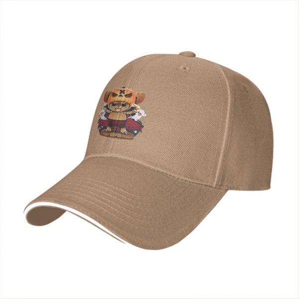 Black baseball cap with Halloween pumpkin reindeer character and ghosts print