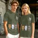 Olive T-Shirt With Cute Kitten Illustrations And Text Print
