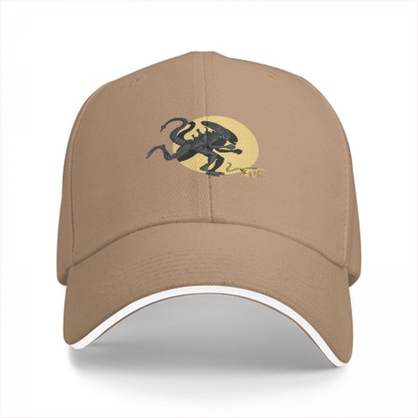 Black Baseball Cap With Xenomorph Alien Graphic Print