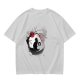 Olive T-Shirt with Japanese Style Cat and Red Sun Art Print